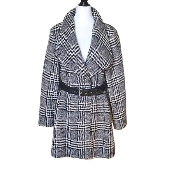 GUESS HOUNDSTOOTH CHECK Peacoat Black & White SIZE LARGE - Picture 3 of 14